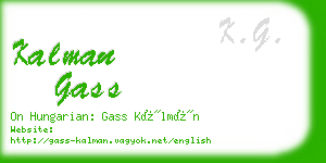 kalman gass business card